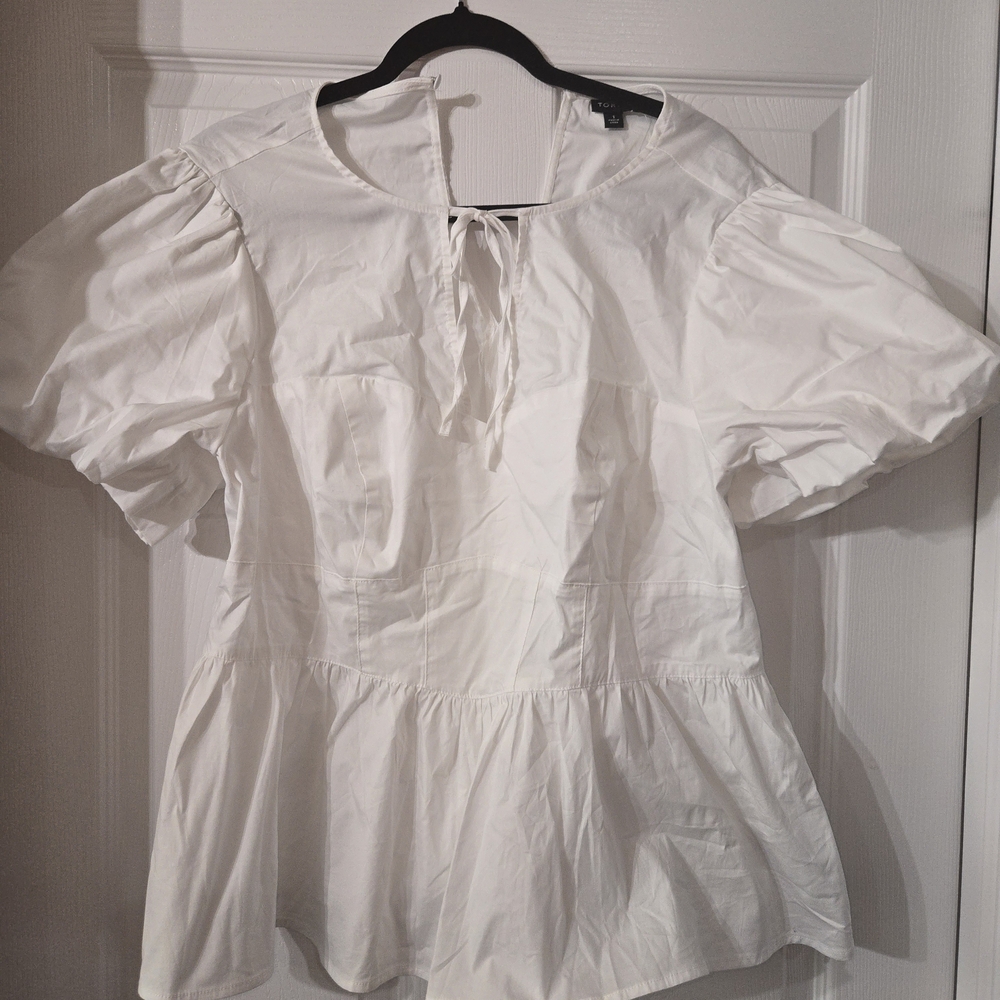 Torrid White Peplum Blouse